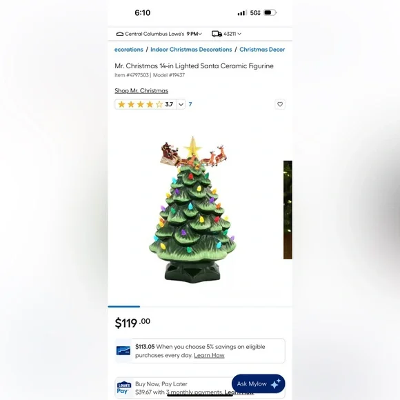 Mr. Christmas Animated Nostalgic Tree. 14.5” Tall. Like new. - Picture 12 of 13